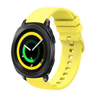 For Samsung Gear Sport 20mm Solid Color Soft Silicone Watch Band(Yellow)