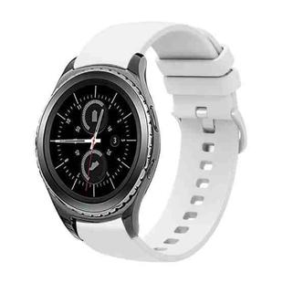 For Samsung Gear S2 Classic 20mm Solid Color Soft Silicone Watch Band(White)