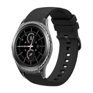 For Samsung Gear S2 Classic 20mm Solid Color Soft Silicone Watch Band(Black)