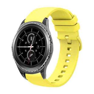 For Samsung Gear S2 Classic 20mm Solid Color Soft Silicone Watch Band(Yellow)