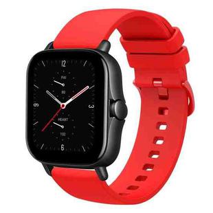 For Amazfit GTS 2E 20mm Solid Color Soft Silicone Watch Band(Red)