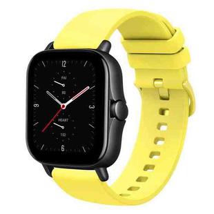 For Amazfit GTS 2E 20mm Solid Color Soft Silicone Watch Band(Yellow)