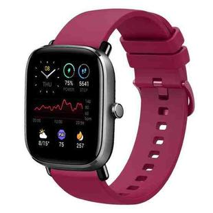 For Amazfit GTS 2 Mini 20mm Solid Color Soft Silicone Watch Band(Wine Red)