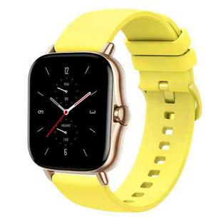 For Amazfit GTS 2 20mm Solid Color Soft Silicone Watch Band(Yellow)