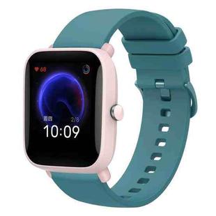 For Amazfit Pop Pro 20mm Solid Color Soft Silicone Watch Band(Pine Green)