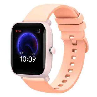 For Amazfit BIP U 20mm Solid Color Soft Silicone Watch Band(Pink)