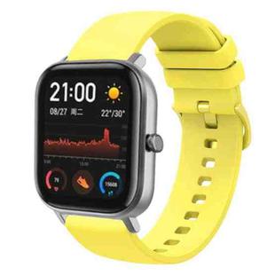 For Amazfit GTS 20mm Solid Color Soft Silicone Watch Band(Yellow)