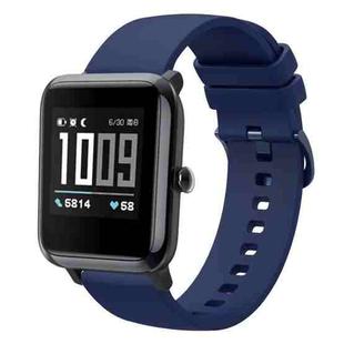 For Amazfit BIP 20mm Solid Color Soft Silicone Watch Band(Navy Blue)