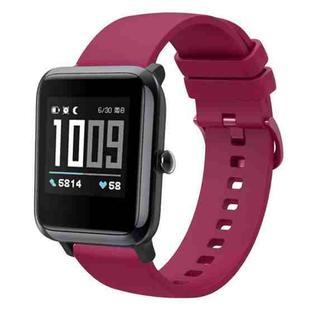 For Amazfit BIP 20mm Solid Color Soft Silicone Watch Band(Wine Red)
