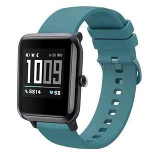 For Amazfit BIP 20mm Solid Color Soft Silicone Watch Band(Pine Green)