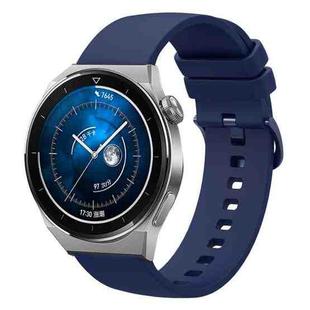 For Huawei Watch GT3 Pro 43mm 20mm Solid Color Soft Silicone Watch Band(Navy Blue)