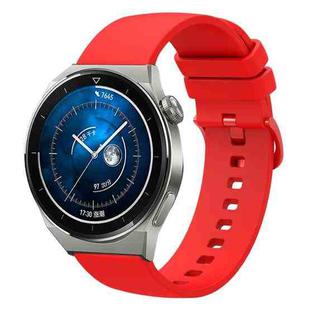 For Huawei Watch GT3 Pro 43mm 20mm Solid Color Soft Silicone Watch Band(Red)