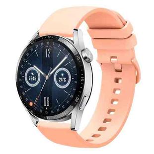 For Huawei Watch GT3 42mm 20mm Solid Color Soft Silicone Watch Band(Pink)