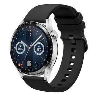 For Huawei Watch GT3 42mm 20mm Solid Color Soft Silicone Watch Band(Black)