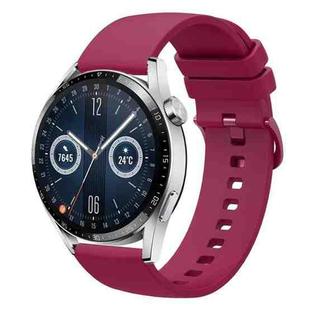 For Huawei Watch GT3 42mm 20mm Solid Color Soft Silicone Watch Band(Wine Red)