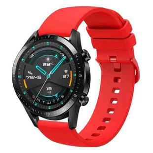 For Huawei Watch GT2 42mm 20mm Solid Color Soft Silicone Watch Band(Red)