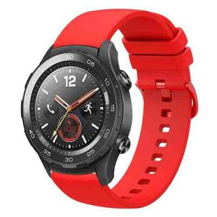 For Huawei Watch 2 20mm Solid Color Soft Silicone Watch Band(Red)