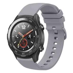 For Huawei Watch 2 20mm Solid Color Soft Silicone Watch Band(Grey)