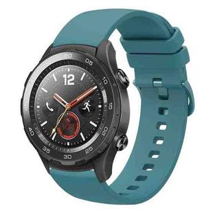 For Huawei Watch 2 20mm Solid Color Soft Silicone Watch Band(Pine Green)