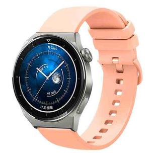 For Huawei Watch GT3 Pro 46mm 22mm Solid Color Soft Silicone Watch Band(Pink)