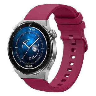 For Huawei Watch GT3 Pro 46mm 22mm Solid Color Soft Silicone Watch Band(Wine Red)