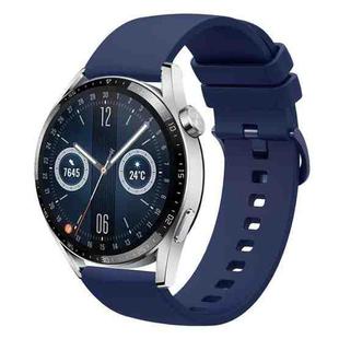 For Huawei Watch GT3 46mm 22mm Solid Color Soft Silicone Watch Band(Navy Blue)