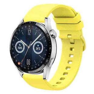 For Huawei Watch GT3 46mm 22mm Solid Color Soft Silicone Watch Band(Yellow)