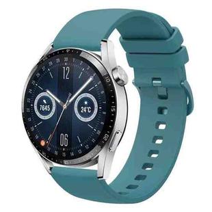 For Huawei Watch GT3 46mm 22mm Solid Color Soft Silicone Watch Band(Pine Green)