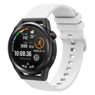 For Huawei Watch GT Runner 22mm Solid Color Soft Silicone Watch Band(White)