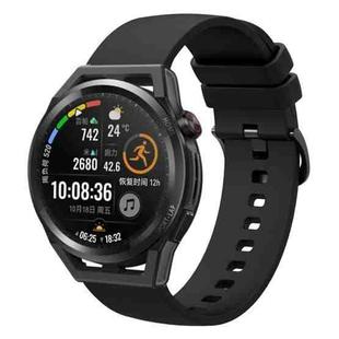 For Huawei Watch GT Runner 22mm Solid Color Soft Silicone Watch Band(Black)