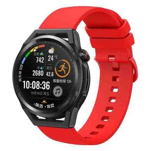 For Huawei Watch GT Runner 22mm Solid Color Soft Silicone Watch Band(Red)