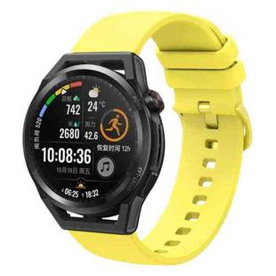 For Huawei Watch GT Runner 22mm Solid Color Soft Silicone Watch Band(Yellow)