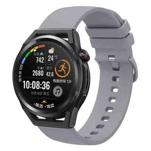 For Huawei Watch GT Runner 22mm Solid Color Soft Silicone Watch Band(Grey)