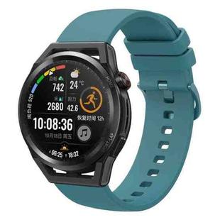 For Huawei Watch GT Runner 22mm Solid Color Soft Silicone Watch Band(Pine Green)