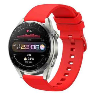 For Huawei Watch 3 Pro 22mm Solid Color Soft Silicone Watch Band(Red)