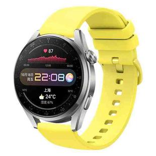 For Huawei Watch 3 Pro 22mm Solid Color Soft Silicone Watch Band(Yellow)