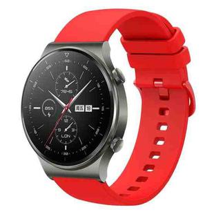 For Huawei GT2 Pro 22mm Solid Color Soft Silicone Watch Band(Red)