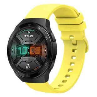 For Huawei Watch GT 2E 22mm Solid Color Soft Silicone Watch Band(Yellow)