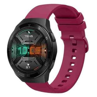 For Huawei Watch GT 2E 22mm Solid Color Soft Silicone Watch Band(Wine Red)