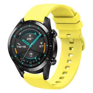 For Huawei GT2 46mm 22mm Solid Color Soft Silicone Watch Band(Yellow)