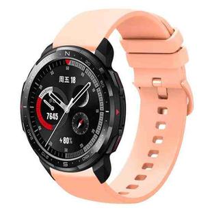 For Honor Watch GS Pro 22mm Solid Color Soft Silicone Watch Band(Pink)