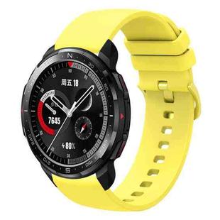 For Honor Watch GS Pro 22mm Solid Color Soft Silicone Watch Band(Yellow)