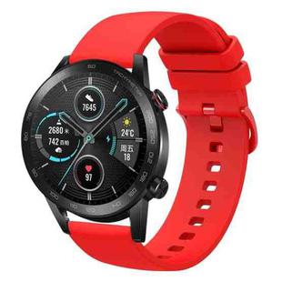 For Honor Magic Watch 2 46mm 22mm Solid Color Soft Silicone Watch Band(Red)