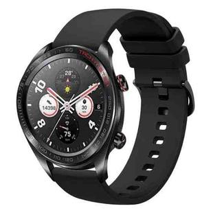 For Honor Watch Dream 22mm Solid Color Soft Silicone Watch Band(Black)