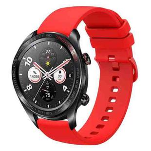 For Honor Watch Dream 22mm Solid Color Soft Silicone Watch Band(Red)