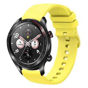 For Honor Watch Dream 22mm Solid Color Soft Silicone Watch Band(Yellow)