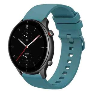 For Amazfit GTR 2e 22mm Solid Color Soft Silicone Watch Band(Pine Green)