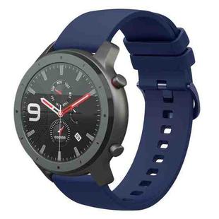 For Amazfit GTR 47mm 22mm Solid Color Soft Silicone Watch Band(Navy Blue)