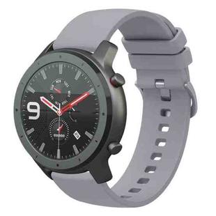 For Amazfit GTR 47mm 22mm Solid Color Soft Silicone Watch Band(Grey)