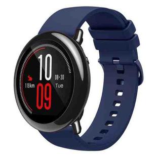 For Amazfit Pace 22mm Solid Color Soft Silicone Watch Band(Navy Blue)